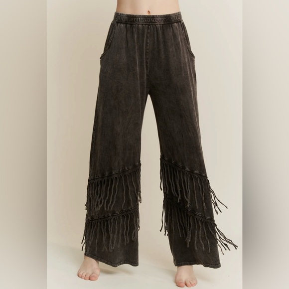 J.Her Pants - J.Her Dance With Me Mineral Washed Fringe Western Pants